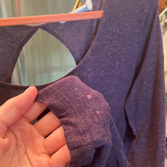 2️⃣ for 1️⃣ Open Back Long Sleeve Tops  |  Anthro | Marled Grey & Purple - Picture 5 of 6